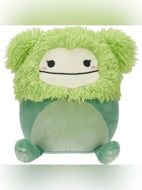SQUISHMALLOWS Kellytoy Plush Limited Squad Bren The Green Big Foot Yeti 8” NWT